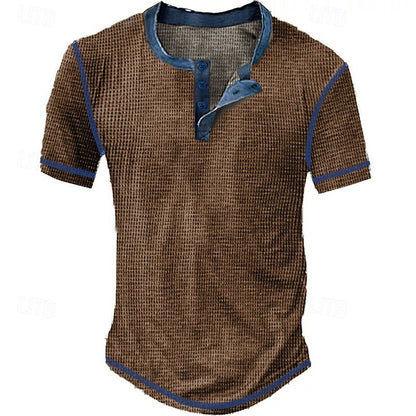 Men's Waffle V-neck T-Shirt