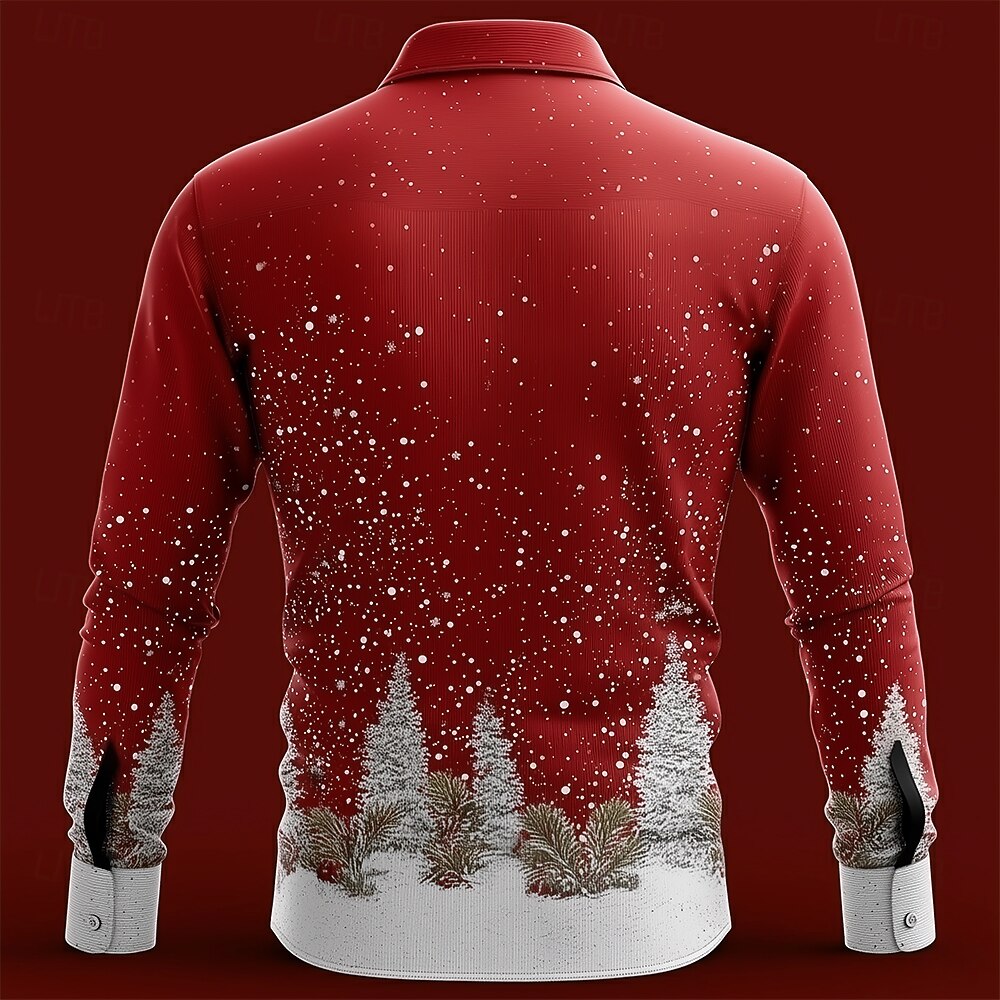 Men's Christmas Faux Collar Tuxedo Shirt