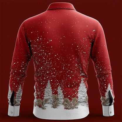 Men's Christmas Faux Collar Tuxedo Shirt