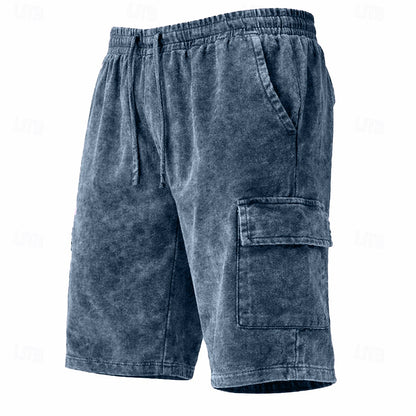 Acid Wash Cotton Pocketed Shorts