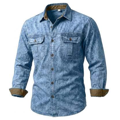 Vintage Washed Cotton Denim Shirt