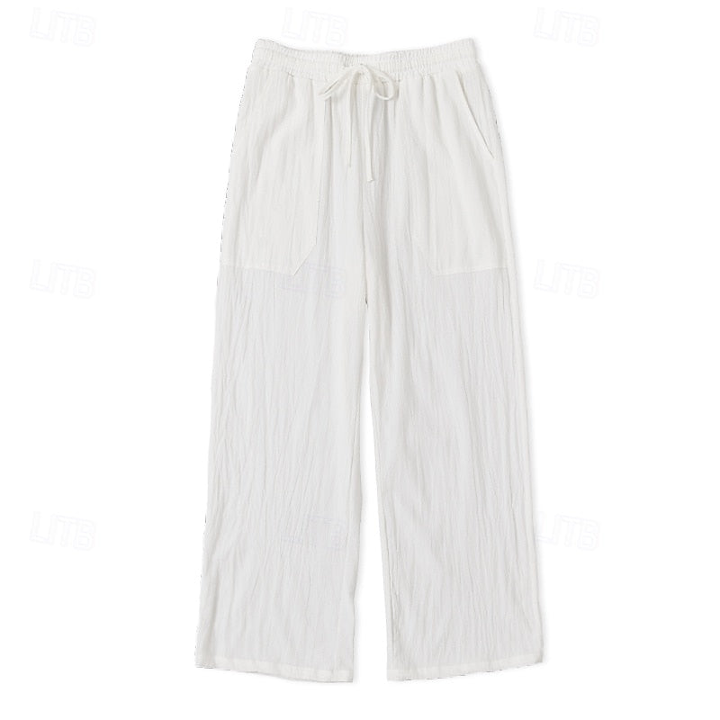 Daily Linen Pants - Elastic Waist, Casual Holiday & Vacation Wear