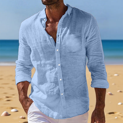 Casual Cotton Linen Shirt - Breathable and comfortable