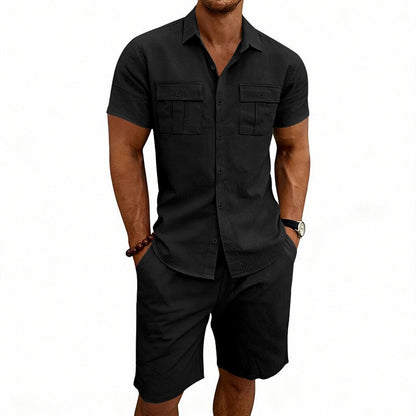Men's Linen Shirt & Shorts Set