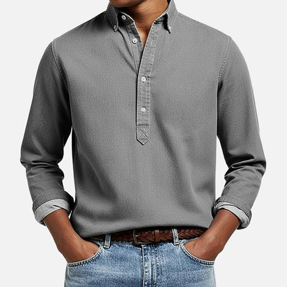Long Sleeve Cotton Popover Shirt