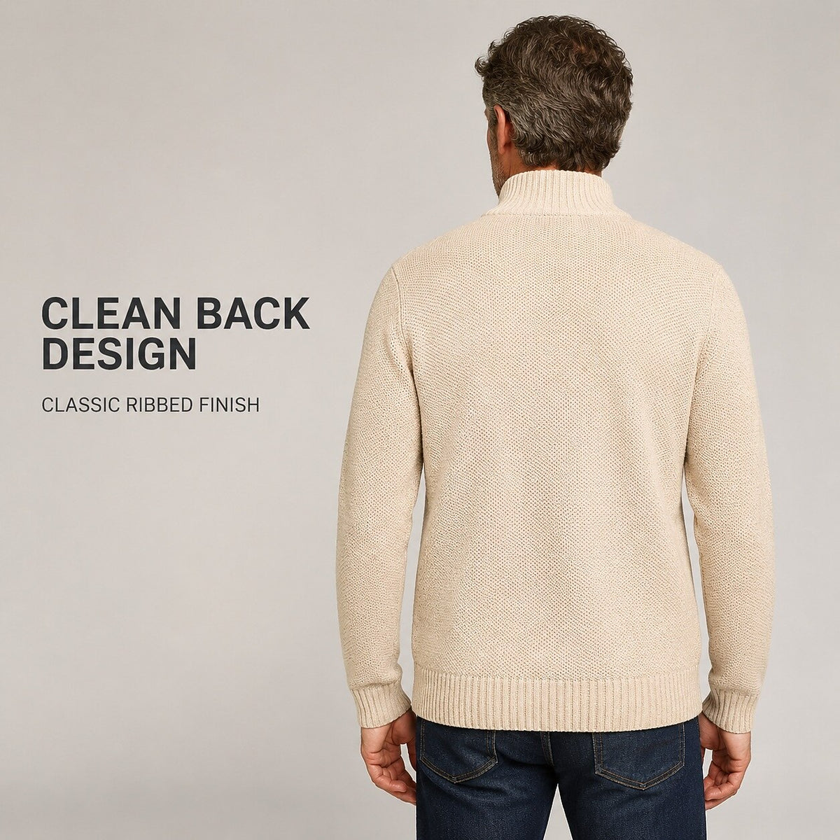 Fleece Ribbed Knit Zip Up Sweater Cardigan