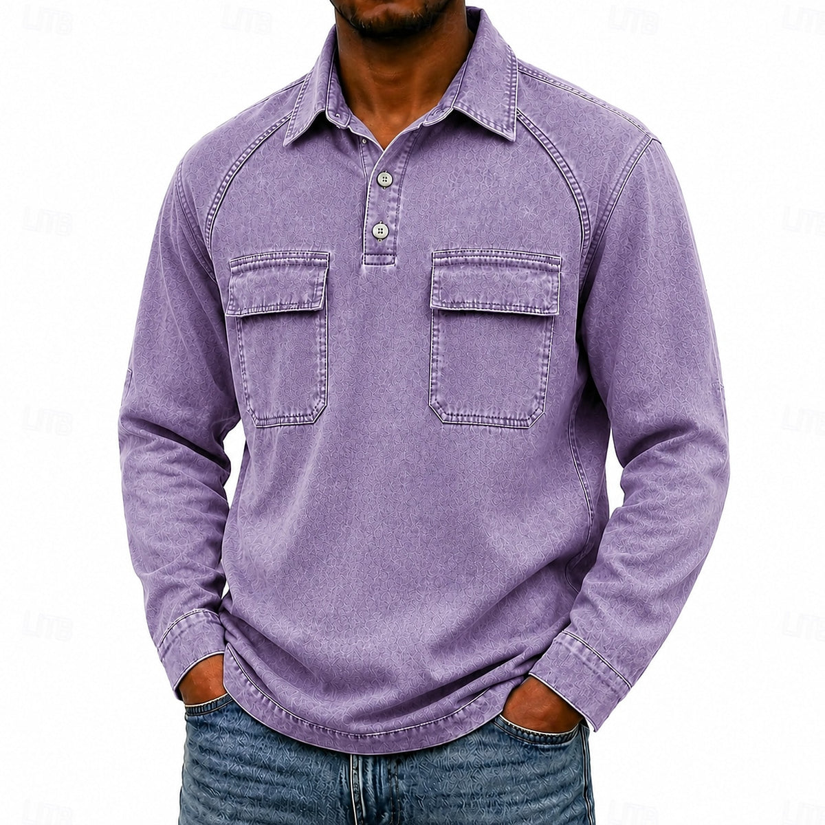 Vintage Washed Cotton Pocketed Polo