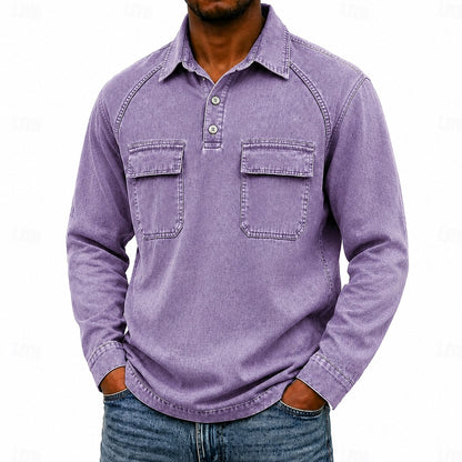 Vintage Washed Cotton Pocketed Polo