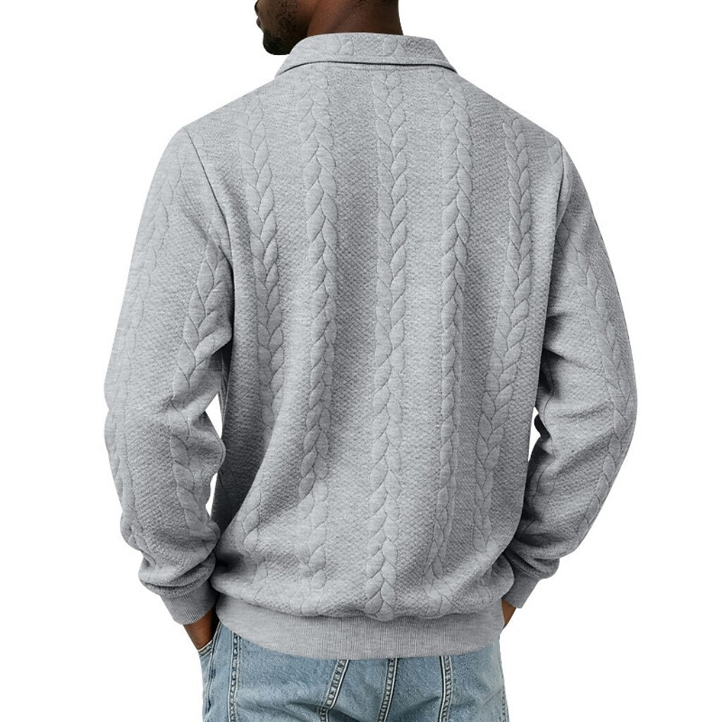 Comfort Jacquard Quarter Zip Polo