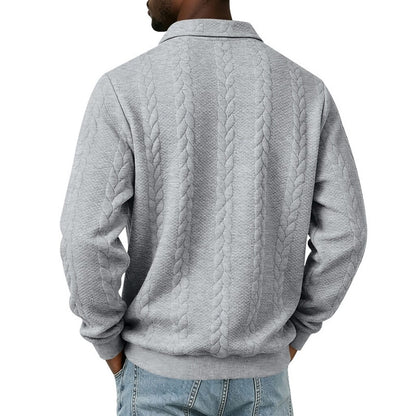 Comfort Jacquard Quarter Zip Polo