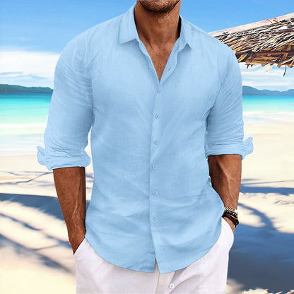 Men's Linen Summer Shirt - Casual Button-Up for Everyday Comfort