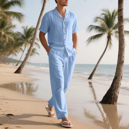 Cotton Linen Shirt & Pants Set