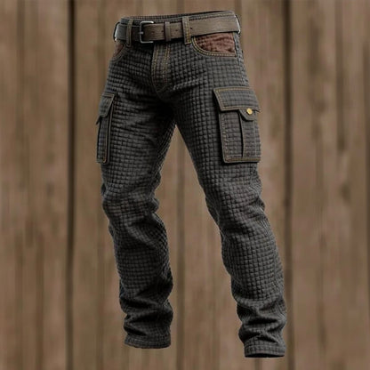 Waffle Patchwork Cargo Pants
