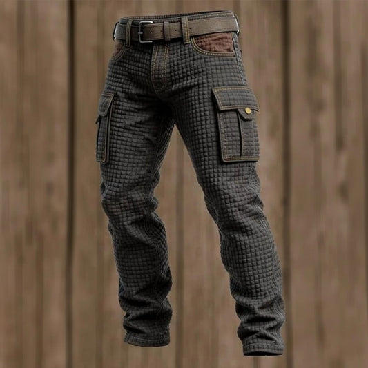 Waffle Patchwork Cargo Pants