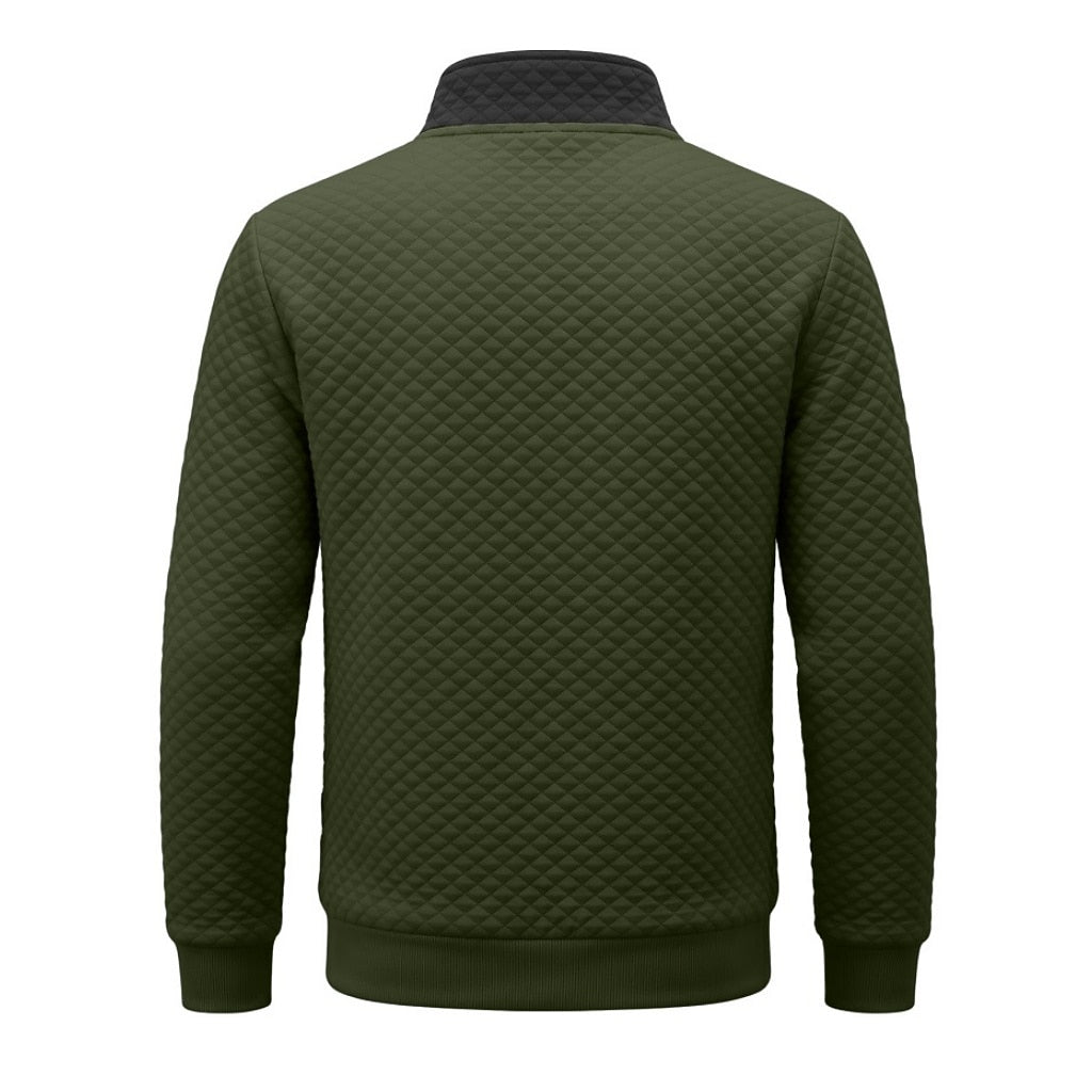 Colorblock Waffle Quarter-Zip Sweatshirt