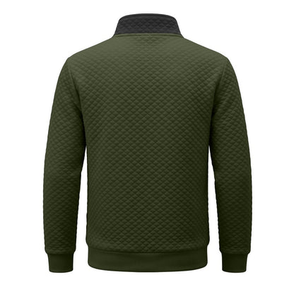 Colorblock Waffle Quarter-Zip Sweatshirt