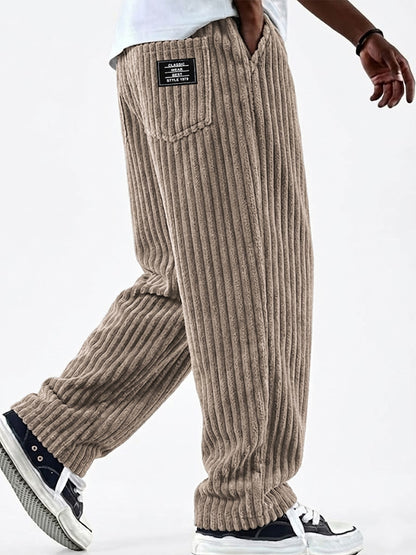 Men's Elastic Waist Casual Corduroy Pants