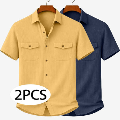 2-Pack Men's Textured Corduroy Shirts
