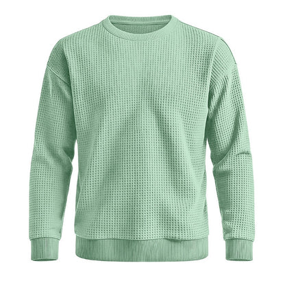 Classic Waffle Knit Crew Neck Sweatshirt